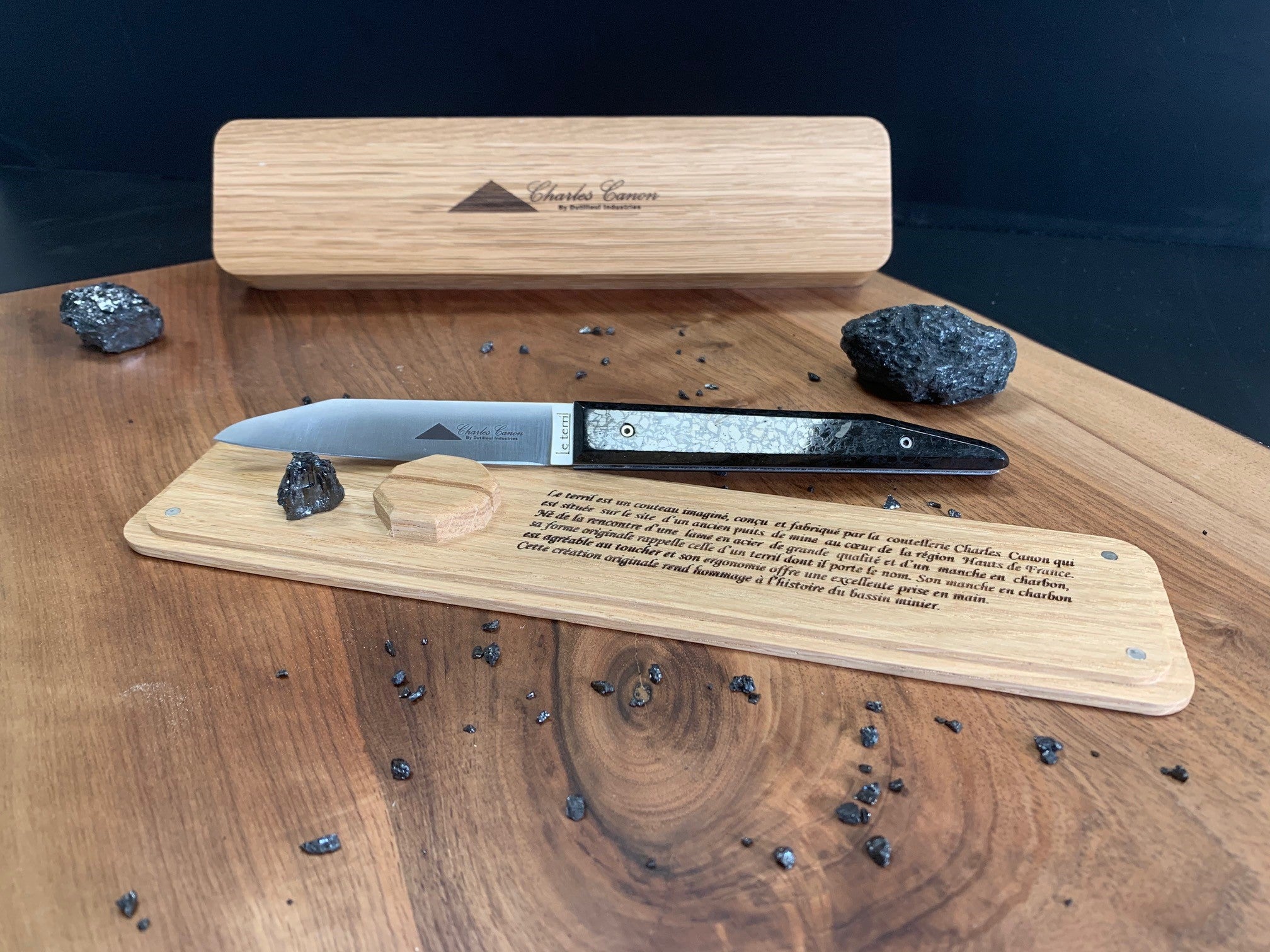Charcoal handle slag knife (polished finish)