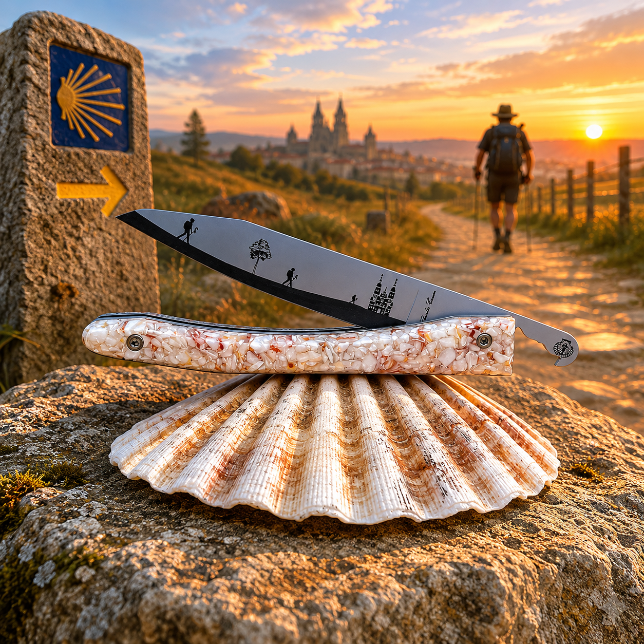 Piedmontese knife The Pilgrim of Santiago de Compostela