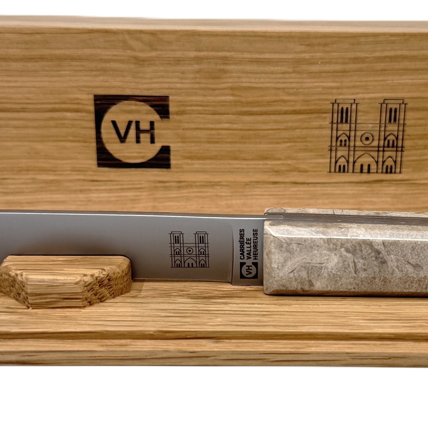 Schlackenmesser mit Holzkohlegriff (polierte Oberfläche)