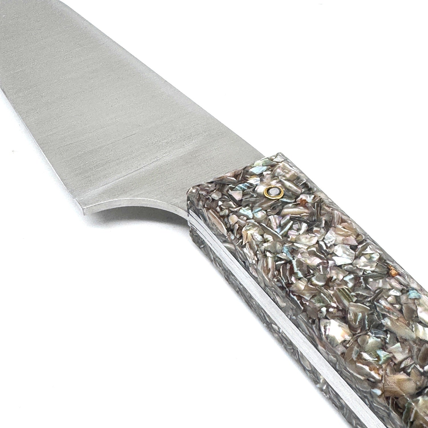 Couteau du chef manche en coquilles d'ormeaux