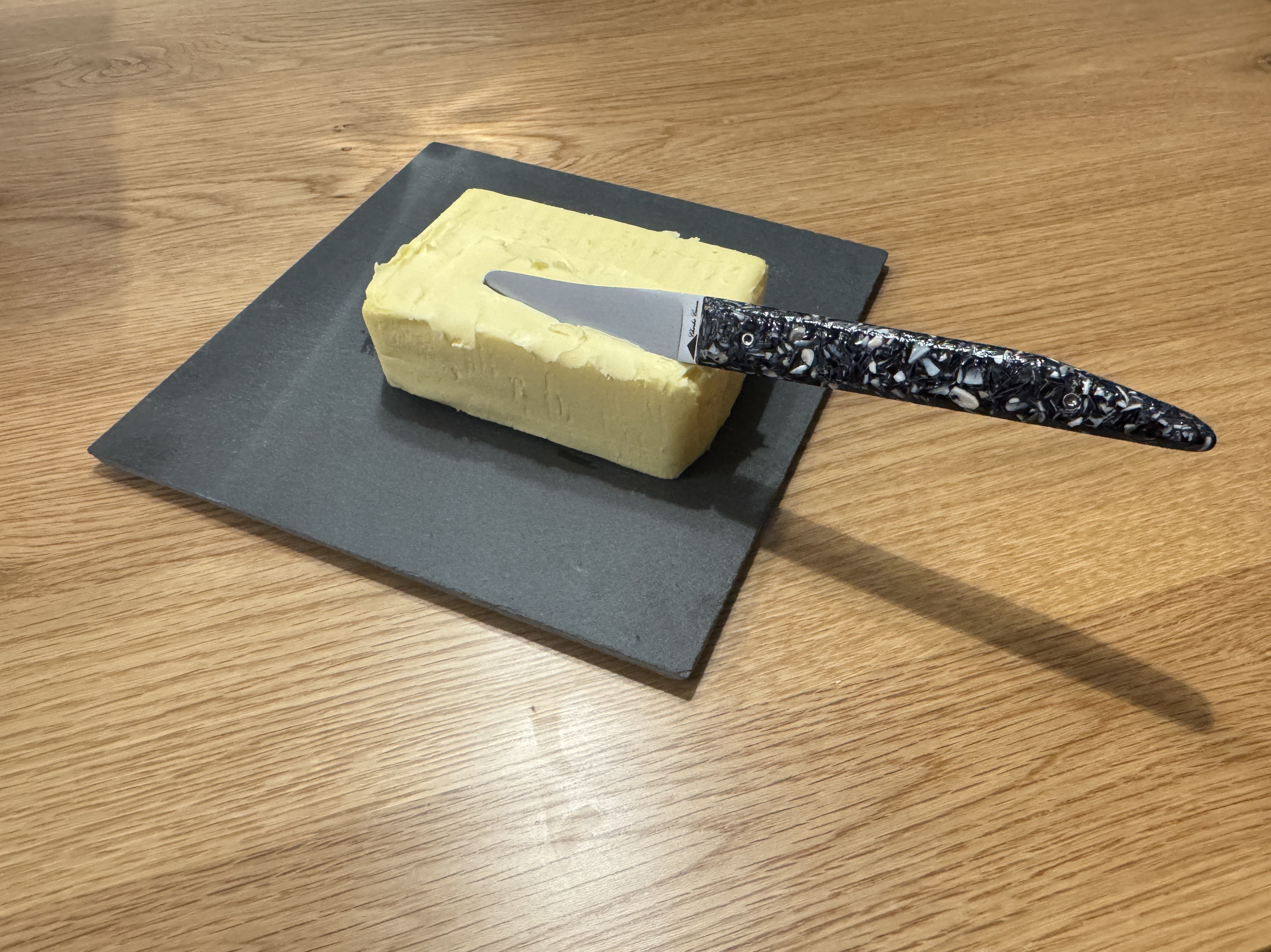 Butter knife with mussel shell handle