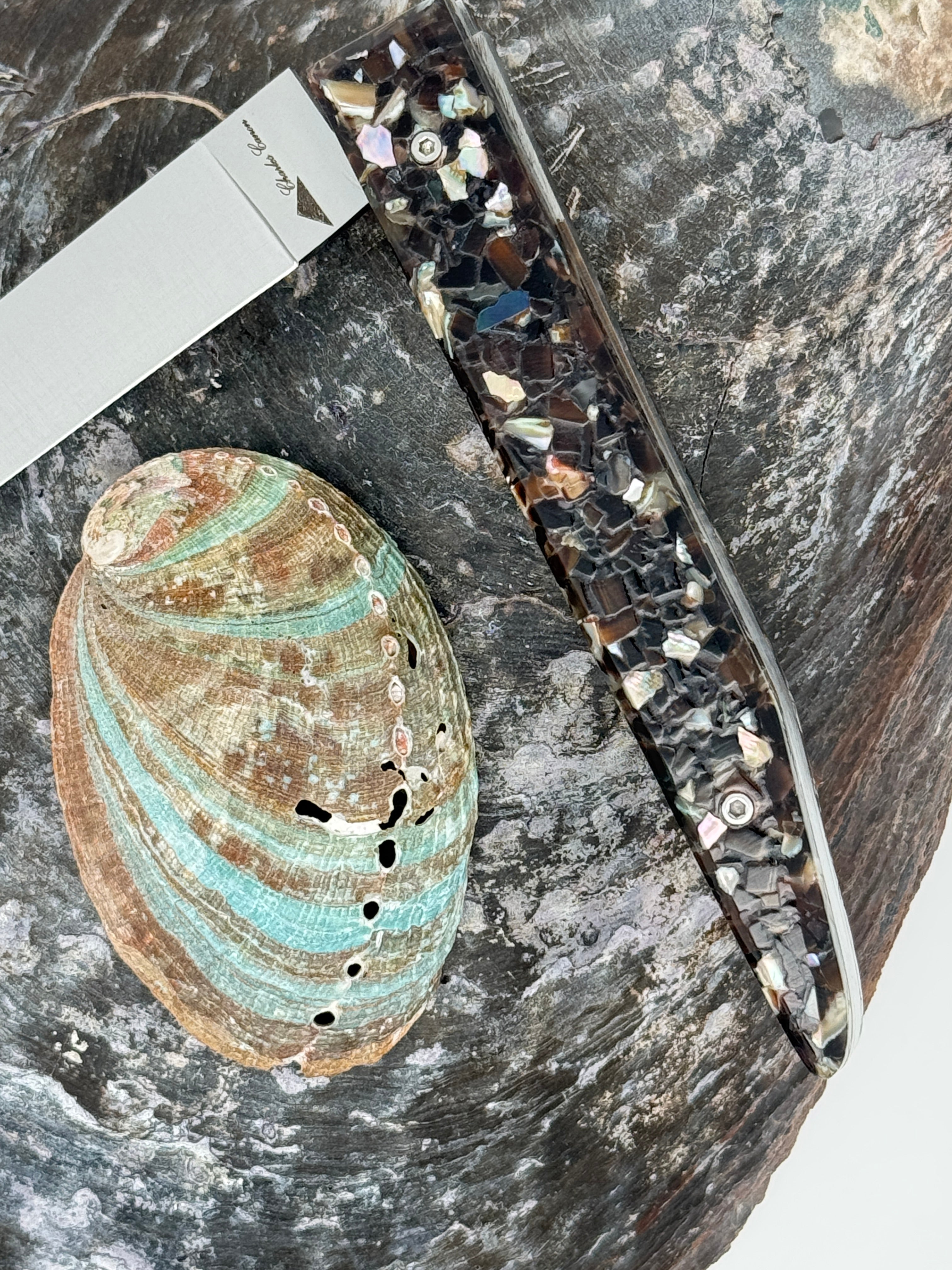 Messergriff aus recycelten Muschelschalen