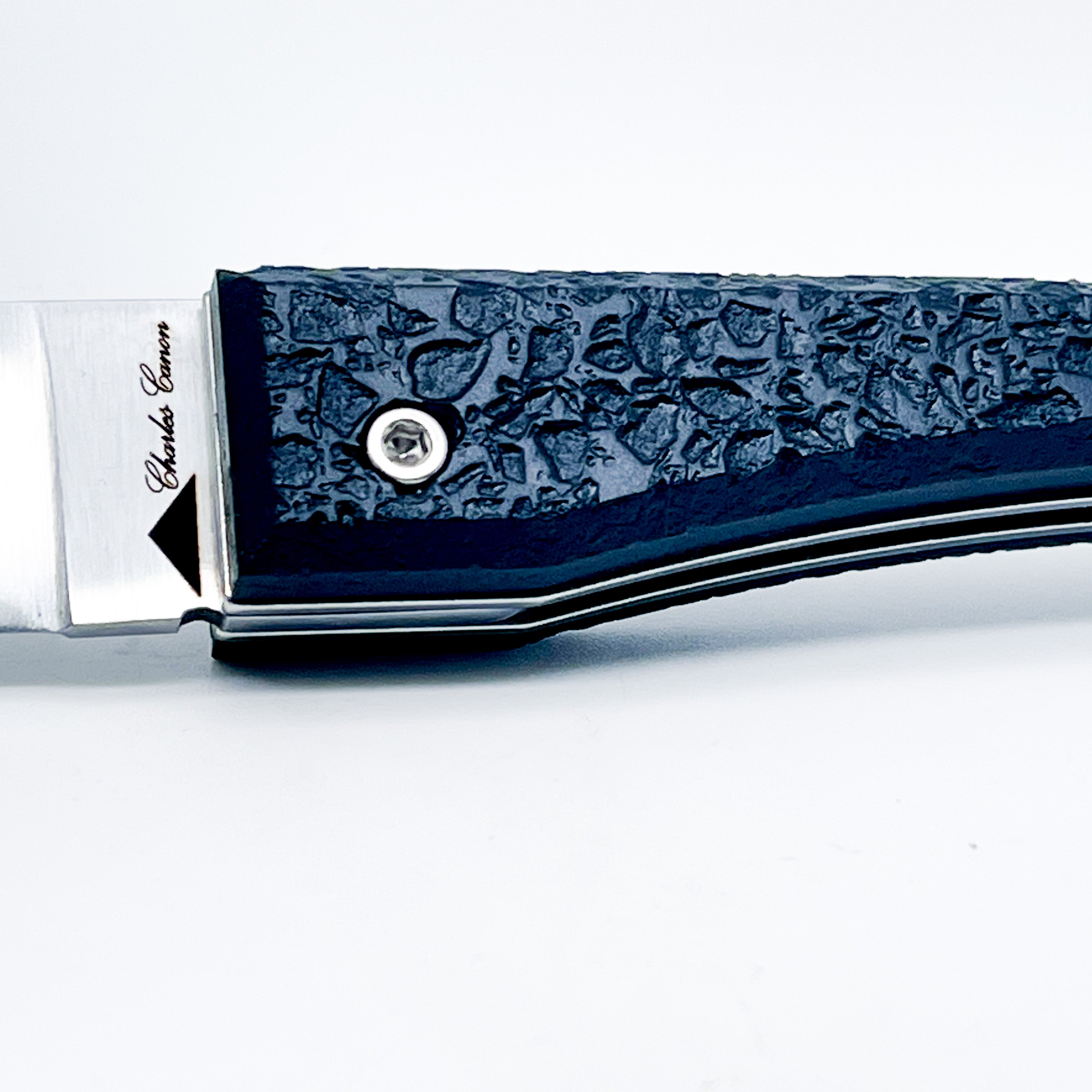 Piedmontese knife raw charcoal handle