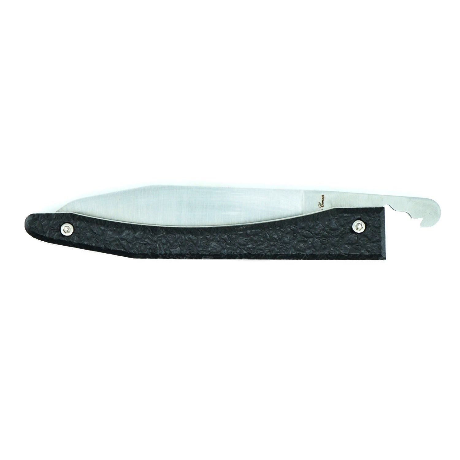 Piedmontese knife raw charcoal handle