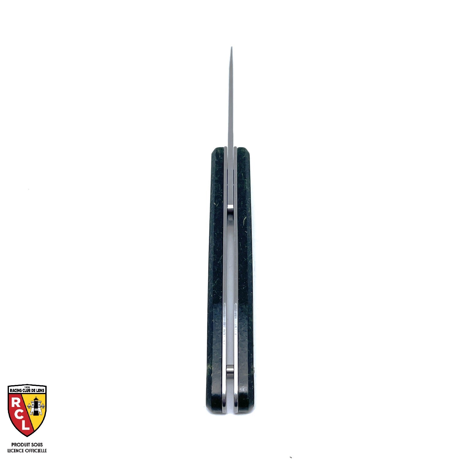 Couteau piémontais RC LENS avec son manche en pelouse du stade Bollaert-Delelis (SOUS LICENCE OFFICIELLE)