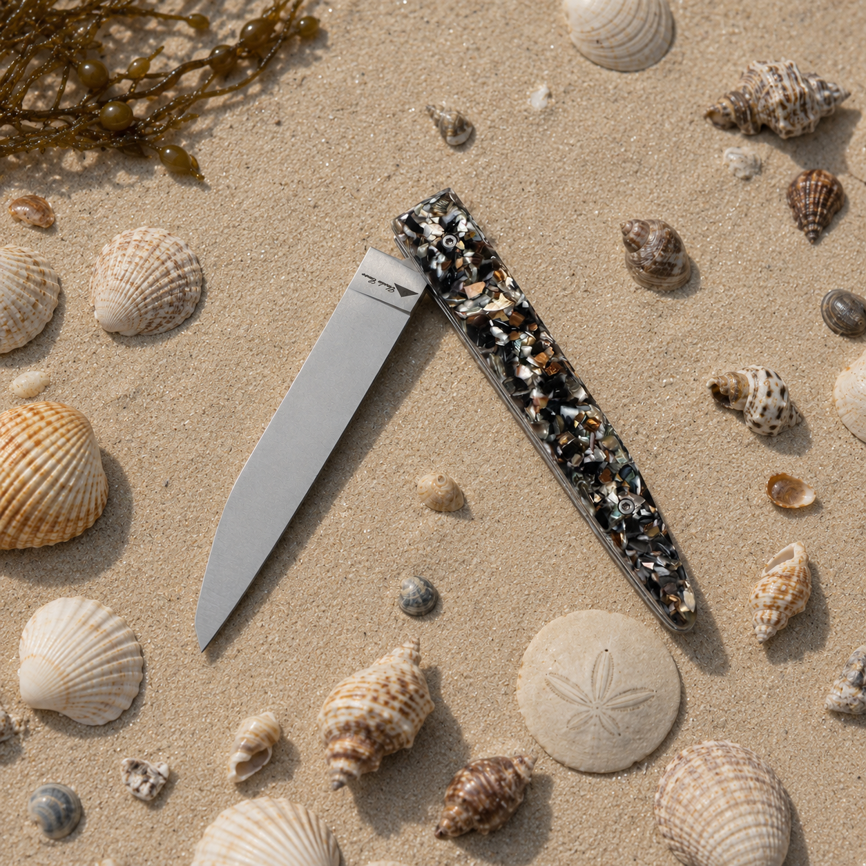 Messergriff aus recycelten Muschelschalen