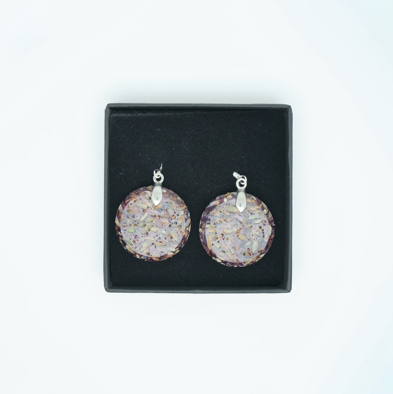 Boucles d'oreilles ronde en lavande