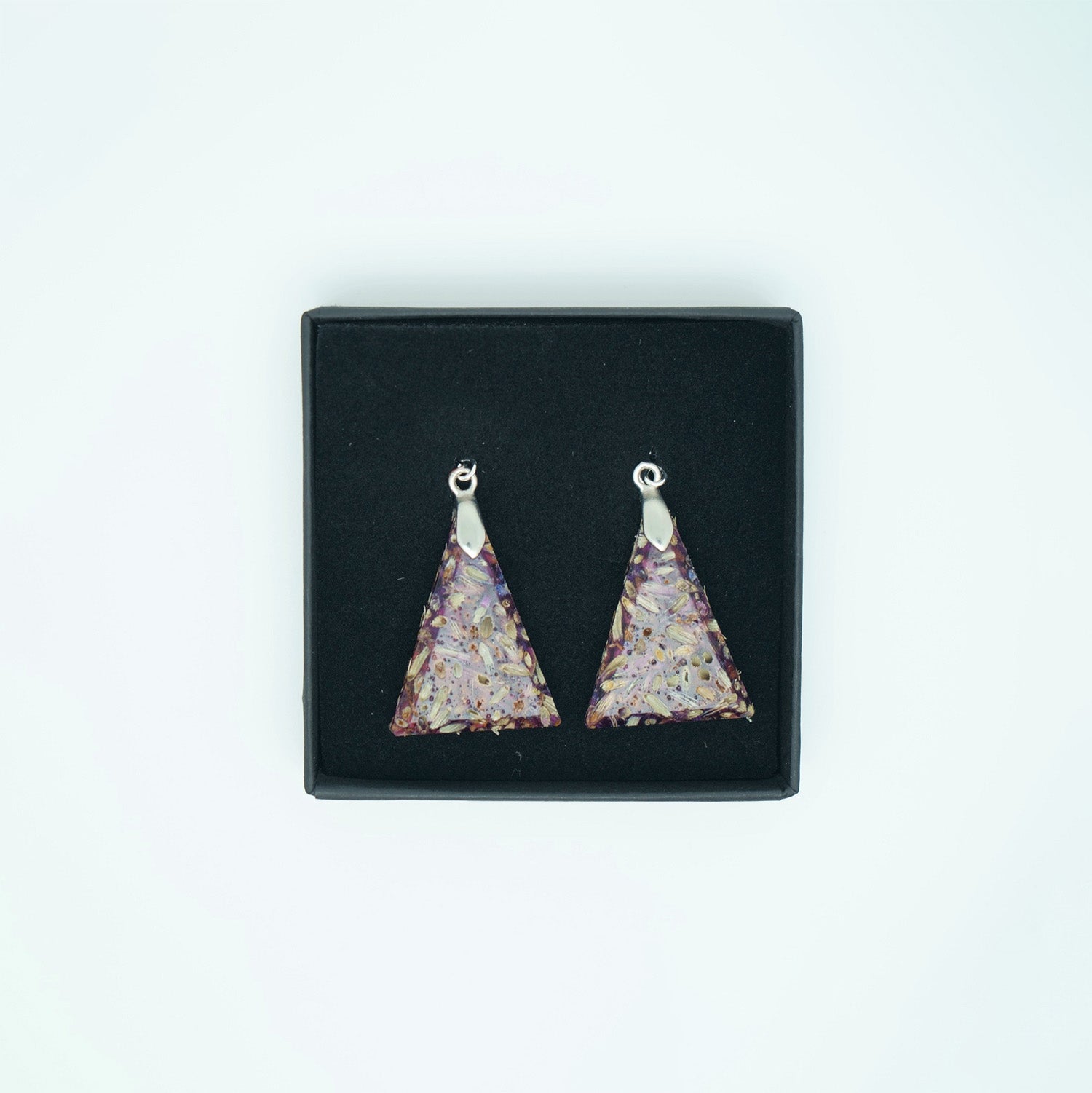 Boucles d'oreilles triangle en lavande