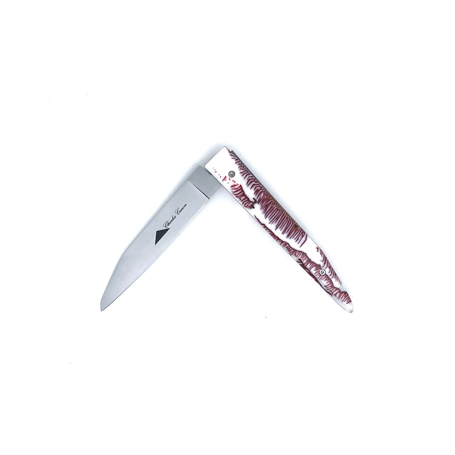 Couteau manche en champignon polypore rouge