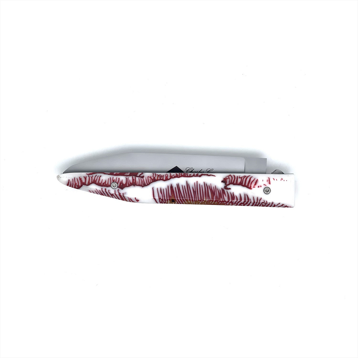 Couteau manche en champignon polypore rouge