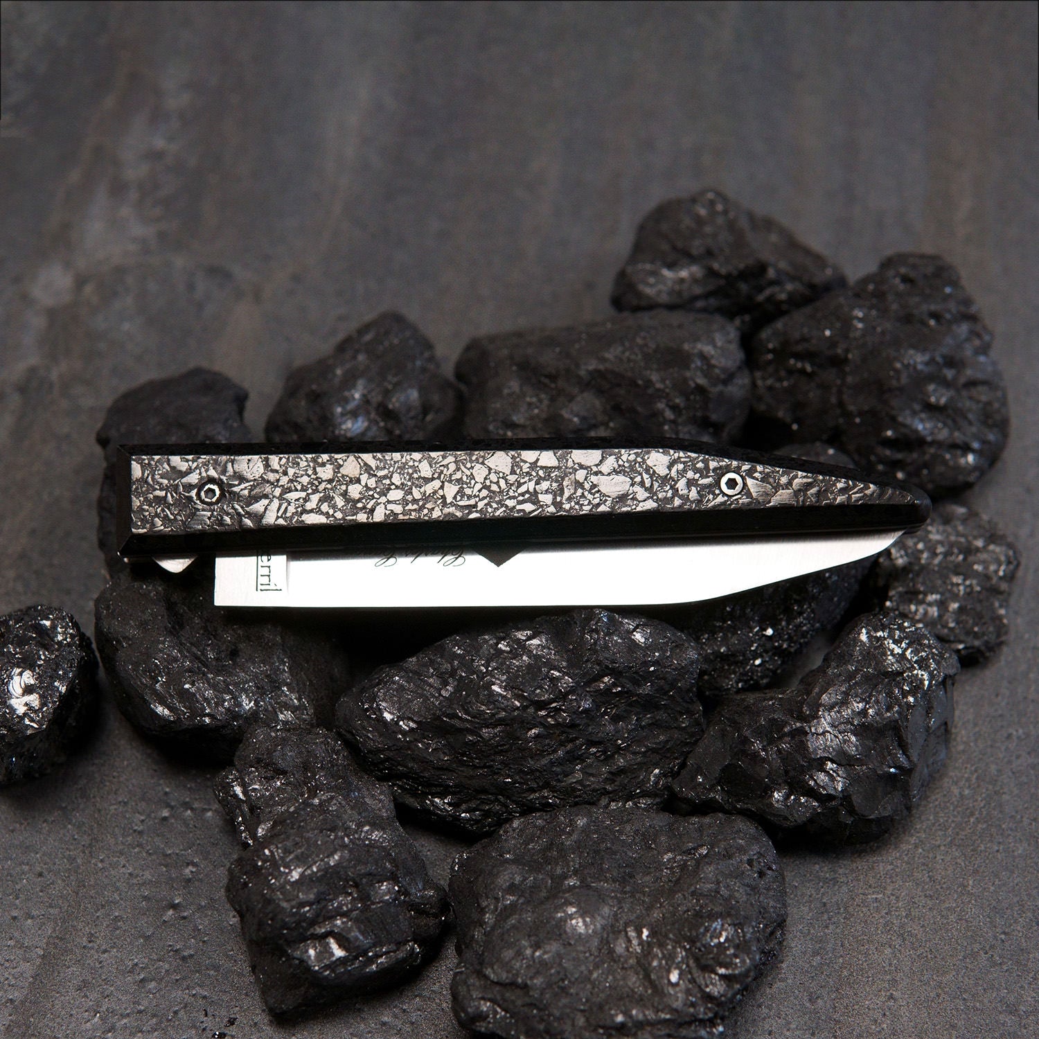 Charcoal handle slag knife (polished finish)