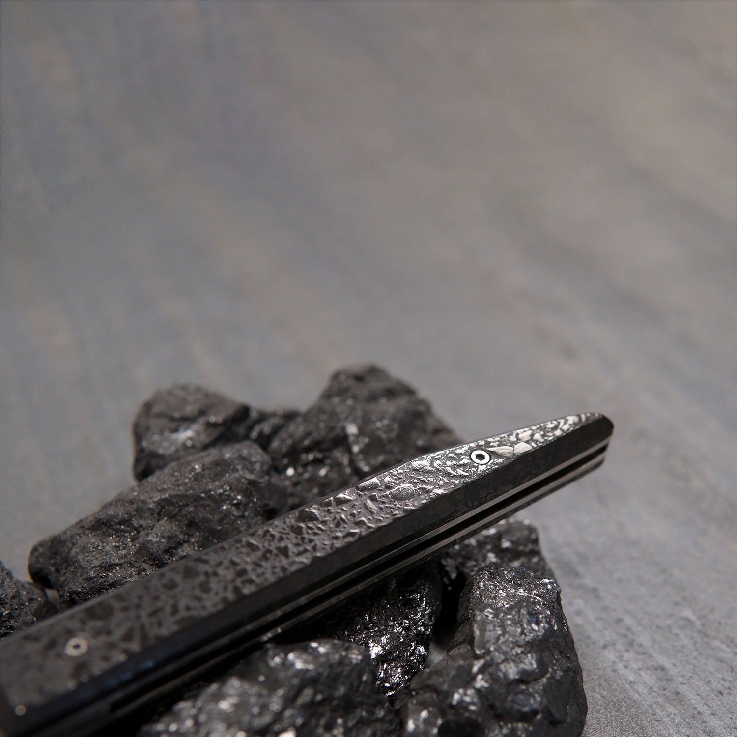 Charcoal handle slag knife (polished finish)