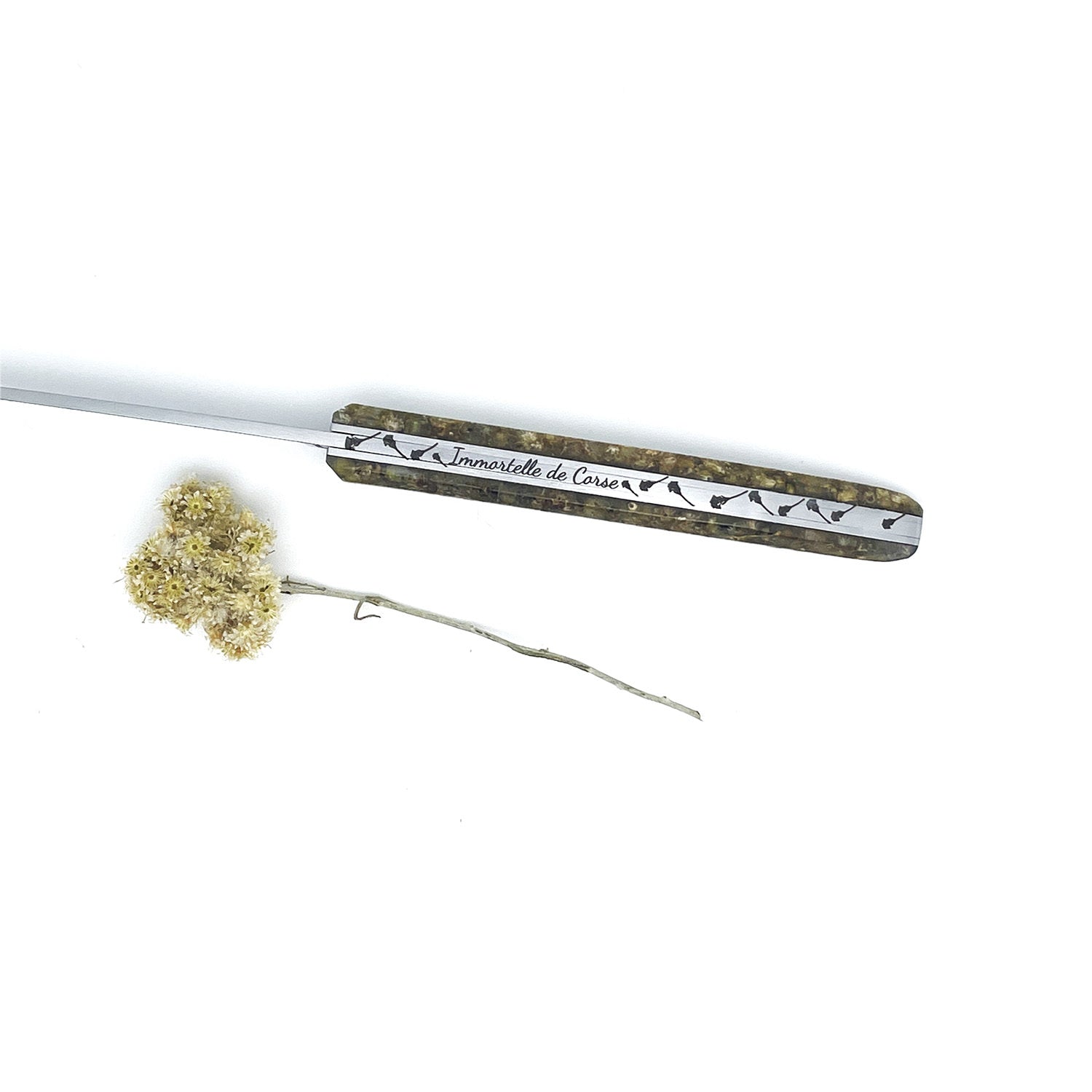 Corsican immortelle flower handle knife