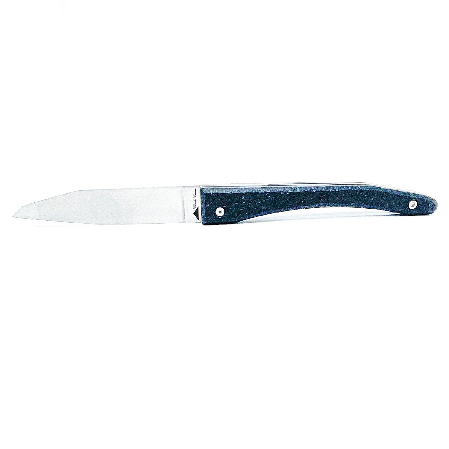 Piedmontese knife raw charcoal handle