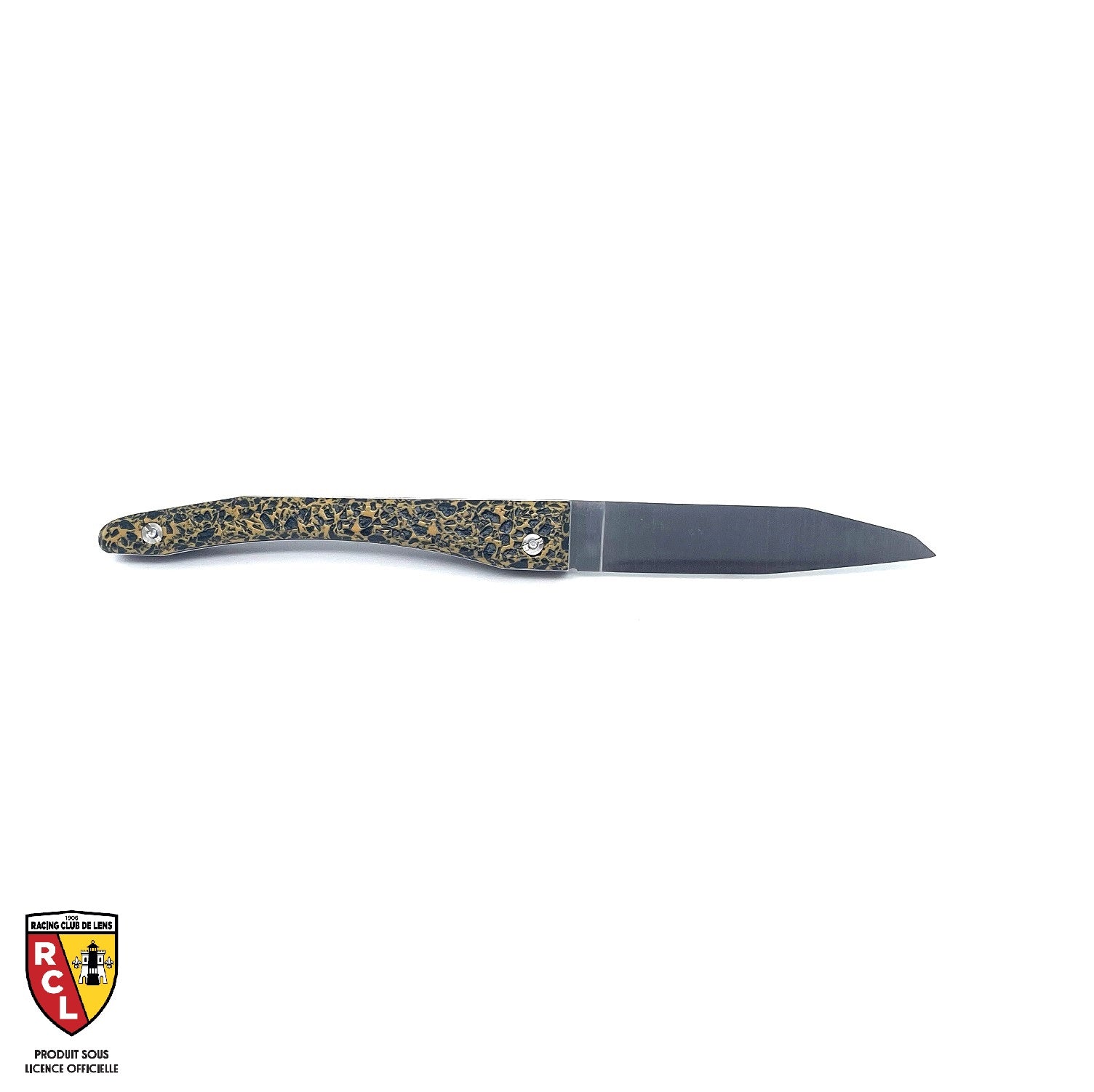 Piemontesisches RC LENS-Messer mit BLUT- und GOLD-Holzkohlegriff (UNTER OFFIZIELLER LIZENZ)