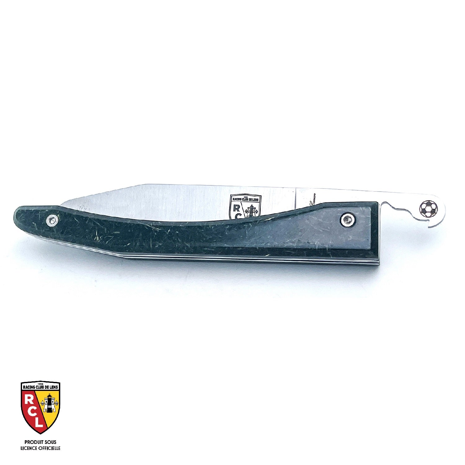 RC LENS Piemontesisches Messer mit Grasgriff aus dem Bollaert-Delelis-Stadion (UNTER OFFIZIELLER LIZENZ)