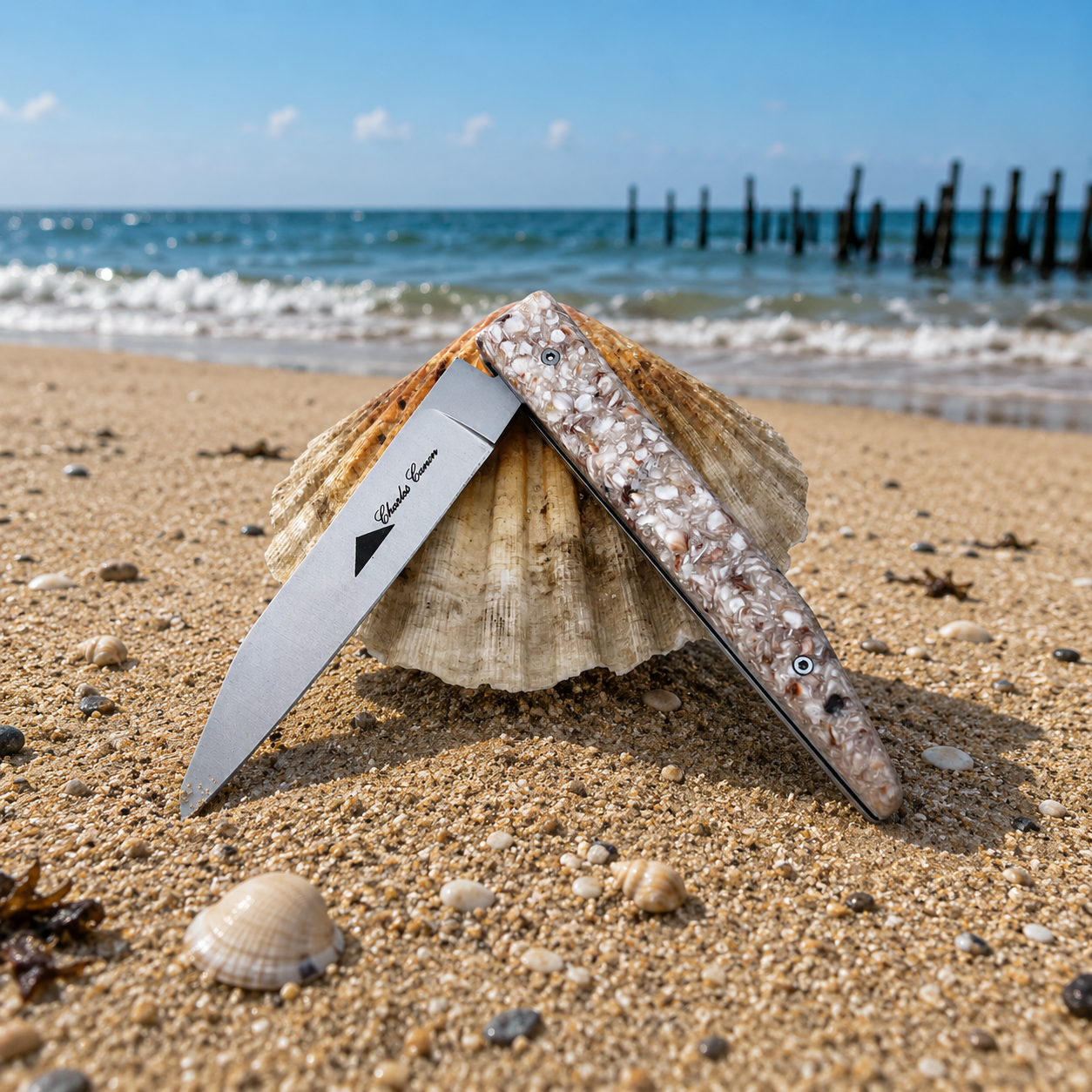 Couteau manche en coquilles St Jacques
