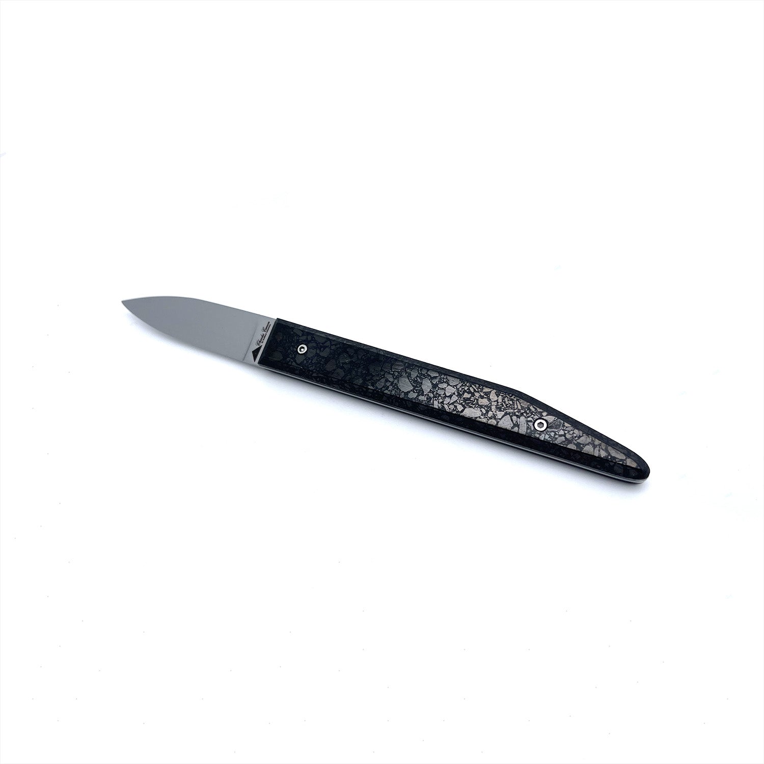 Oyster knife with POLISHED charcoal handle